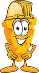Wedge Of Orange Swiss Cheese Mascot Cartoon Character Pledging Allegiance To The American Flag
